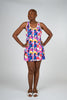 Image of Pickletini Abstract Floral Racerback Dress and Short Set - Floral/Multicolor
