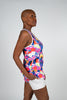 Image of Pickletini Abstract Floral Racerback Dress and Short Set - Floral/Multicolor