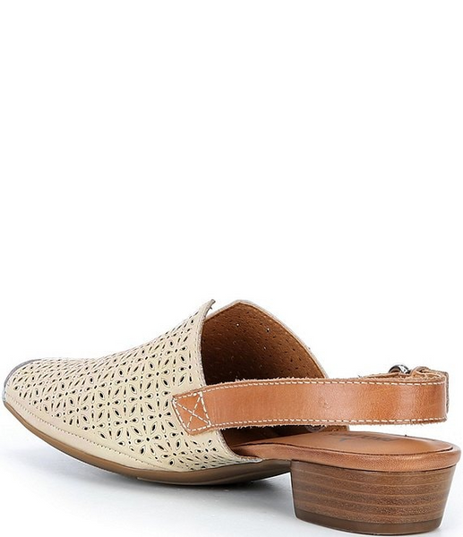 Pikolinos Alameda Square Toe Low Heel Slingback - Natural