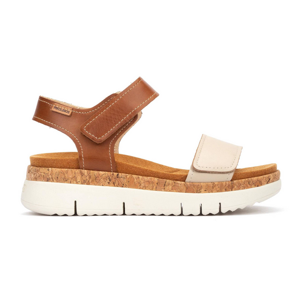 Pikolinos Palma Strap Wedge Sandal - Brown/Ivory
