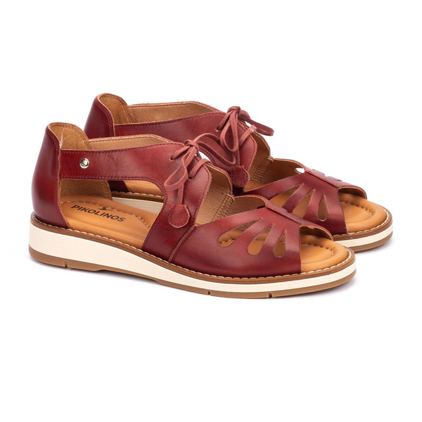 Pikolinos Roquetas Lace-Up Sandal - Red