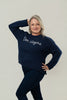 Image of Pink Pineapple Cotton Shaker Knit "DanVegas" Sweater - Navy