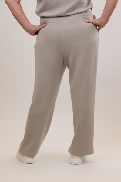Pure Essence Color Block Drawstring Pant - Tan/White