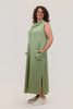 Image of Pure Essence Sleeveless Cowl Neck Lightweight Knit Midi Dress - Sage Green