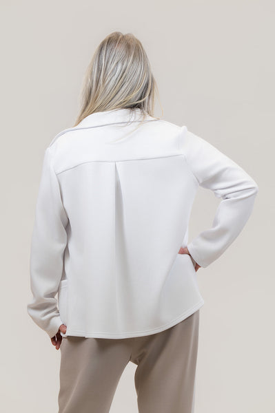 Pure Essence Long Sleeve Zip Front Jacket - White