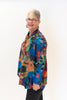 Image of Pure Essence Abstract Print Hi/Low One Button Jacket - Multicolor