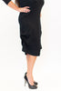 Image of Pure Essence 3/4 Sleeve Adjustable Ruched Hemline Bamboo Jersey Knit Dress - Black