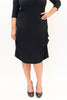 Image of Pure Essence 3/4 Sleeve Adjustable Ruched Hemline Bamboo Jersey Knit Dress - Black