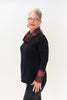 Image of Pure Essence Plaid Cowl & Cuff Mixed Media Bamboo Terry Top - Red/Black *Take an EXTRA 1/2 Off*