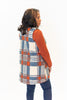 Image of Pure Essence Boucle Plaid Vest - Blue/Rust