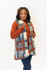 Image of Pure Essence Boucle Plaid Vest - Blue/Rust