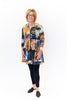 Image of Pure Essence Hooded Zip Front Tie Dye Tunic Dress - Indigo/Clay