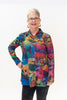 Image of Pure Essence Abstract Print Envelope Collar Tunic - Multicolor