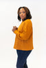 Image of Pure Essence Cable Knit Boat Neck Long Sleeve Boxy Top - Nutmeg
