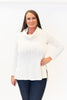 Image of Pure Essence Cable Knit Cowl Neck Tunic - Ivory