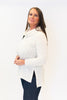 Image of Pure Essence Cable Knit Cowl Neck Tunic - Ivory