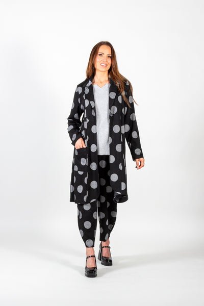 Pure Essence Polka Dot Duster - Black/Snow