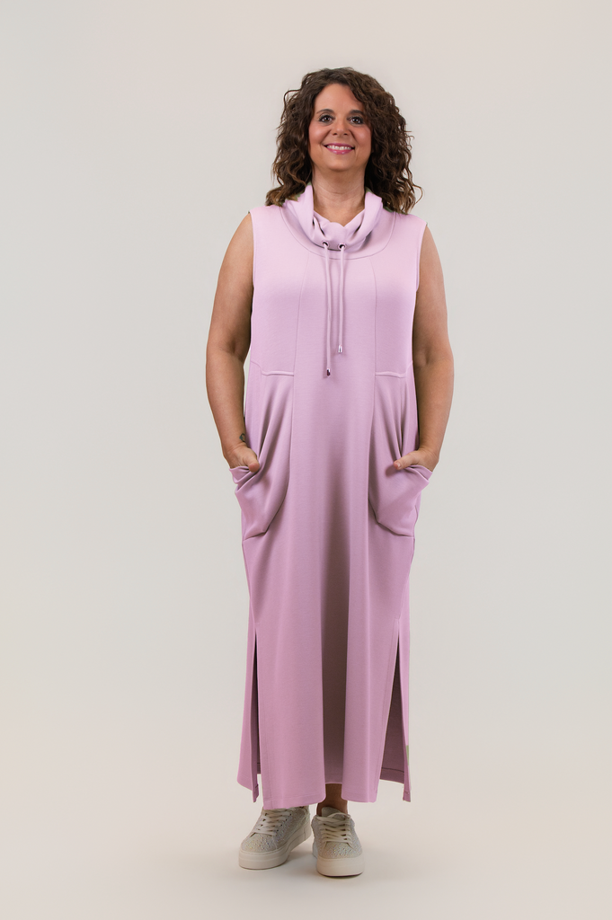pink cowl neck midi dress Women's Fuchsia Cowl Neck Midi Dress