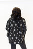 Image of Pure Essence Two Piece Abstract Dot Print Cowl Neck Poncho Top - Charcoal