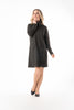 Image of Pure Essence Dotted Jacquard Cowl Neck Tunic Dress - Black/Ivory