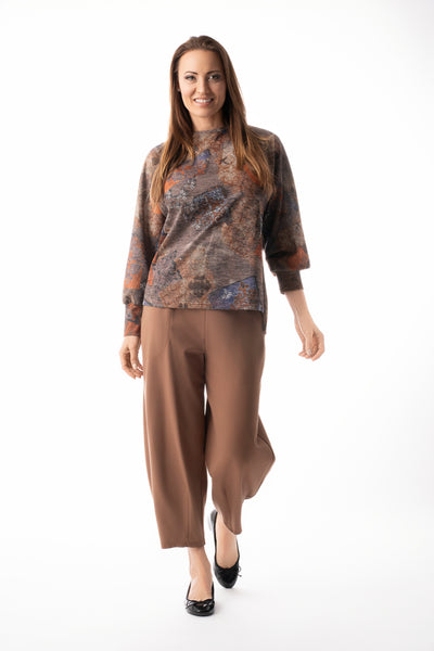 Pure Essence Long Sleeve Shimmer Boxy Top - Multi