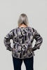 Image of Pure Essence Geometric Print Boxy Top - Grey/Taupe