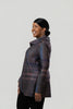 Image of Pure Essence Plaid Tab Collar Overlay Tunic - Mauve/Purple