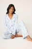 Image of PJ Salvage Doggone Cold Dog Print Pointelle PJ Set - Blue Haze