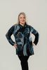 Image of Radzoli Cowl Neck Floral Burnout Tunic - Blue/Multicolor