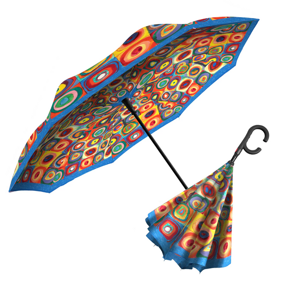 RainCaper Reverse Umbrella - Kandinsky Circles