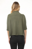 Image of Rain + Rose Aria Pleated Sleeve Mock Neck Sweater - Olive