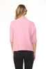 Image of Rain + Rose Aria Pleated Sleeve Mock Neck Sweater - Bubblegum