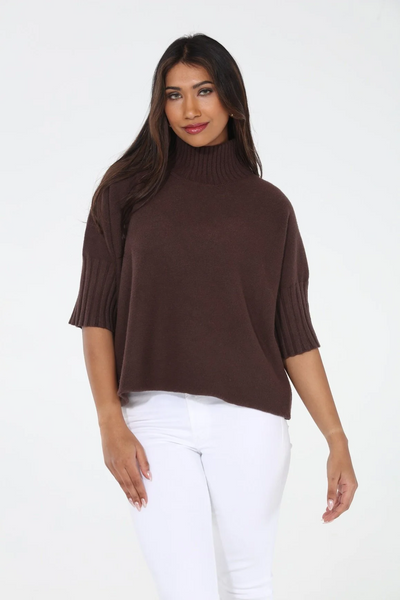 Rain + Rose Maple Sweater - Chocolate
