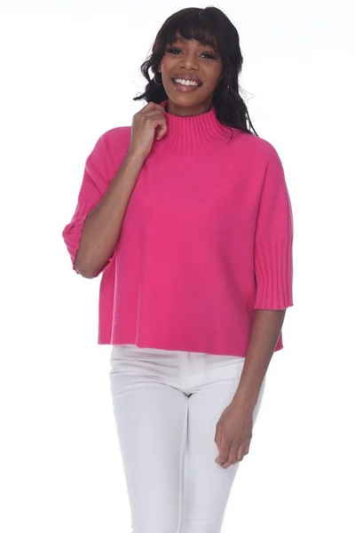 Rain + Rose Maple Sweater - Fuchsia