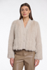 Image of Rino & Pelle Chaimae Faux Fur Button Front Cardigan - Birch White