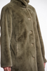 Image of Rino & Pelle Nonna Single Breasted Faux Fur Button Front Coat - Soft Green