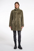 Image of Rino & Pelle Nonna Single Breasted Faux Fur Button Front Coat - Soft Green