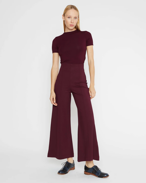 Ripley Rader Ponte Knit Wide Leg Crop Pant - Elderberry