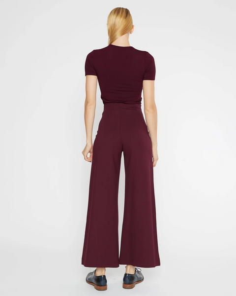 Ripley Rader Ponte Knit Wide Leg Crop Pant - Elderberry