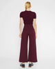 Image of Ripley Rader Ponte Knit Wide Leg Crop Pant - Elderberry