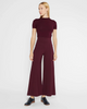 Image of Ripley Rader Ponte Knit Wide Leg Crop Pant - Elderberry