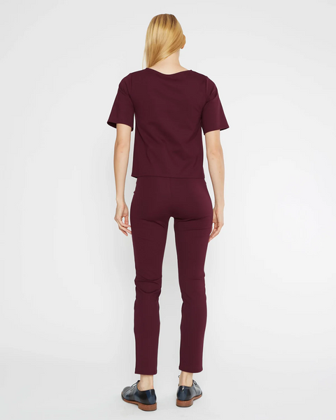 Ripley Rader Ponte Knit Short Sleeve Top Extended - Elderberry