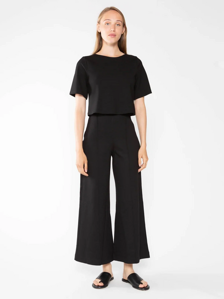 Ripley Rader Ponte Knit Wide Leg Crop Pant - Black