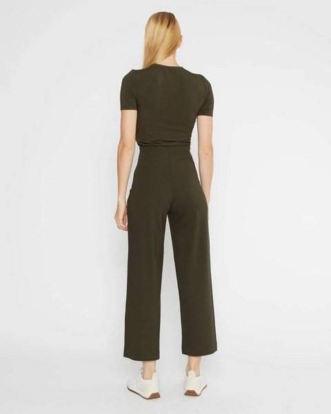 Ripley Rader Ponte Knit Straight Leg Crop Pant - Olive