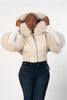 Image of Rippe's Furs Fox Fur Trimmed Short Leather Jacket - Pearl