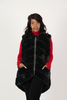 Image of Rippe's Furs Hi/Low Tiered Chevron Rex Fur Vest - Black