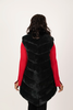 Image of Rippe's Furs Hi/Low Tiered Chevron Rex Fur Vest - Black