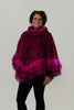 Image of Rippe's Furs Knitted Rex Fur Cowl Neck Poncho - Fuchsia
