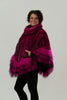 Image of Rippe's Furs Knitted Rex Fur Cowl Neck Poncho - Fuchsia