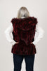 Image of Rippe's Furs Reversible Sculpted Hooded Mink Vest with Fox Fur Trim - Burgundy